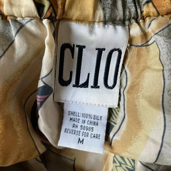 VTG Clio Silk Shorts PullOn Lagenlook Elastic Minimalist Lightweight Casual Sz M - Picture 3 of 5